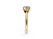 Solitaire Engagement Ring Setting for Round Cut Center with Knife Ridge Band and Claw Prong Head in Yellow Gold