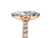 Solitaire Engagement Ring Setting for Marquise Center with Large Accent Band and Prong Head in Rose Gold