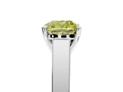 Solitaire Engagement Ring Setting for Fancy Yellow Cushion Cut Center with Tapered Split Shoulders and Prong Head in Platinum
