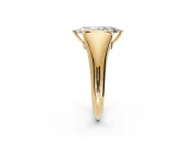 Tension Engagement Ring Setting for Marquise Center with Wide Tapered Band and Tension Head in Yellow Gold