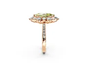Floral Halo Engagement Ring Setting for Fancy Yellow Marquise Center with Pave Accents and Prong Head in Rose Gold