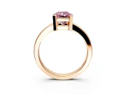 Solitaire Engagement Ring Setting for Fancy Pink Radiant Cut Center with Plain Band and Flat Tab Prong Head in Rose Gold