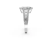 Split Shank Engagement Ring Setting for Marquise Center with Pave Split Shank and Prong Head in Platinum