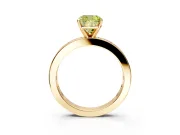 Solitaire Engagement Ring Setting for Fancy Yellow Cushion Cut Center with Channel Baguette Band and Prong Head in Yellow Gold