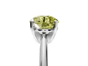 Solitaire Engagement Ring Setting for Fancy Yellow Round Cut Center with Knife Ridge Band and Claw Prong Head in Sterling Silver