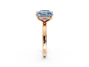 Fancy Blue Asscher Cut and Emerald Cut Lab-Grown Diamond Toi et Moi Engagement Ring with Prong-Set Stones in Rose Gold