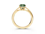 Solitaire Engagement Ring Setting for Fancy Green Cushion Cut Center with Plain Bypass Twist Band and Prong Head in Yellow Gold