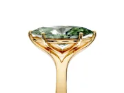 Solitaire Engagement Ring Setting for Fancy Green Marquise Center with Plain Split Shank and Prong Head in Yellow Gold