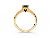 Solitaire Engagement Ring Setting for Fancy Green Emerald Cut Center with Knife Ridge Band and Claw Prong Head in Yellow Gold