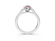 Solitaire Engagement Ring Setting for Fancy Pink Marquise Center with Channel Accents and Prong Head in Sterling Silver