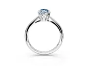 Solitaire Engagement Ring Setting for Fancy Blue Marquise Center with Knife Ridge Band and Claw Prong Head in Platinum