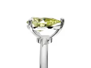 Minimalist Solitaire Engagement Ring Setting for Fancy Yellow Pear-Shaped Center with Thin Band and Prong Head in Platinum