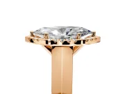Halo Engagement Ring Setting for Marquise Center with Knife Ridge Cathedral Band and Prong Head in Rose Gold