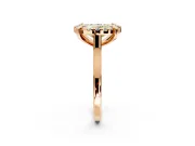 Single Halo Engagement Ring Setting for Fancy Yellow Oval Center with Corner Claws, Plain Band and Prong Head in Rose Gold