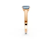 Solitaire Engagement Ring Setting for Fancy Blue Asscher Cut Center with Tapered Split Shoulders and Prong Head in Rose Gold