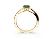 Solitaire Engagement Ring Setting for Fancy Green Emerald Cut Center with Open Cathedral Shoulders and Prong Head in Yellow Gold