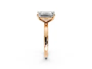 Emerald Cut and Emerald Cut Lab-Grown Diamond Toi et Moi Engagement Ring with Prong-Set Stones in Rose Gold
