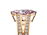 Split Shank Engagement Ring Setting for Fancy Pink Marquise Center with Pave Split Shank and Prong Head in Rose Gold