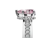 Solitaire Engagement Ring Setting for Fancy Pink Pear-Shaped Center with Raised Channel Band and Prong Head in Platinum