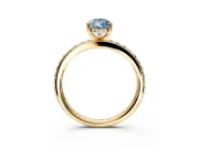 Solitaire Engagement Ring Setting for Fancy Blue Pear-Shaped Center with Fine Pave Band and Prong Head in Yellow Gold