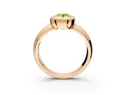 Solitaire Engagement Ring Setting for Fancy Yellow Oval Center with Wide Band and Bezel Head in Rose Gold