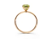 Solitaire Engagement Ring Setting for Fancy Yellow Radiant Cut Center with Straight Thin Band and Prong Head in Rose Gold