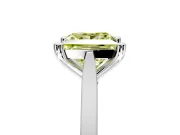 Solitaire Engagement Ring Setting for Fancy Yellow Princess Cut Center with Tapered Shoulders and Prong Head in White Gold