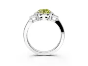 Cluster Engagement Ring Setting for Fancy Yellow Round Cut Center with Milgrain Shoulder Clusters and Prong Head in Platinum