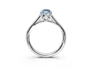 Solitaire Engagement Ring Setting for Fancy Blue Marquise Center with Cathedral Band and Prong Head in Sterling Silver