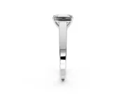 Solitaire Engagement Ring Setting for Emerald Cut Center with Tapered Split Shoulders and Prong Head in Platinum