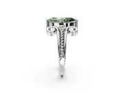 Solitaire Engagement Ring Setting for Fancy Green Marquise Center with Twisted Band and Scroll Prong Head in Platinum