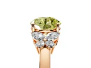Solitaire Engagement Ring Setting for Fancy Yellow Round Cut Center with Marquise Flower Shoulders and Prong Head in Rose Gold