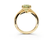 Solitaire Engagement Ring Setting for Fancy Yellow Princess Cut Center with Reverse Tapered Band and Prong Head in Yellow Gold
