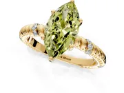Rope Engagement Ring Setting for Fancy Yellow Marquise Center with Accent Shoulders and Prong Head in Yellow Gold