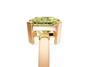 Solitaire Engagement Ring Setting for Fancy Yellow Radiant Cut Center with Plain Band and Flat Tab Prong Head in Rose Gold