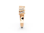 Round Cut Lab-Grown Diamond Two-Row Channel-Set Anniversary Wedding Band with Vertical Prongs in Rose Gold