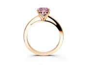 Solitaire Engagement Ring Setting for Fancy Pink Cushion Cut Center with Basket Rail and Prong Head in Rose Gold