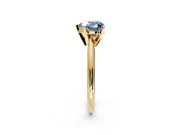 Solitaire Engagement Ring Setting for Fancy Blue Heart-Shaped Center with Knife Ridge Band and Claw Prong Head in Yellow Gold