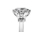 Solitaire Engagement Ring Setting for Oval Center with Plain Band and Tulip Prong Head in Sterling Silver