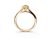 Solitaire Engagement Ring Setting for Fancy Yellow Marquise Center with Narrow Cathedral Band and Prong Head in Rose Gold
