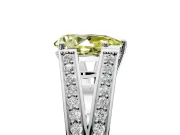 Split Shank Engagement Ring Setting for Fancy Yellow Pear-Shaped Center with Pave Split Shank and Prong Head in Platinum