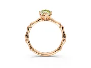 Solitaire Engagement Ring Setting for Fancy Yellow Marquise Center with Bamboo Band and Prong Head in Rose Gold