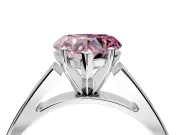 Solitaire Engagement Ring Setting for Fancy Pink Heart-Shaped Center with Tapered Split Shoulders and Prong Head in Sterling Silver
