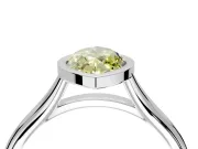 Solitaire Engagement Ring Setting for Fancy Yellow Marquise Center with V Split Shank and Bezel Head in White Gold