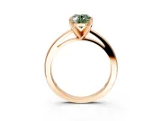 Solitaire Engagement Ring Setting for Fancy Green Oval Center with Basket Rail and Prong Head in Rose Gold