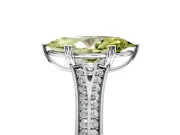 Solitaire Engagement Ring Setting for Fancy Yellow Marquise Center with Pave Rail Split Shank and Prong Head in White Gold