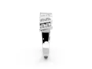 Round Cut Lab-Grown Diamond Two-Row Channel-Set Anniversary Wedding Band with Vertical Prongs in Sterling Silver