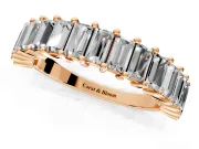 Baguette Lab-Grown Diamond Half Eternity Wedding Band with Shared-Prong Setting in Rose Gold