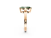 Solitaire Engagement Ring Setting for Fancy Green Marquise Center with Plain Band and Flat Tab Prong Head in Rose Gold