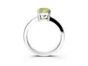 Solitaire Engagement Ring Setting for Fancy Yellow Cushion Cut Center with Plain Band and Flat Tab Prong Head in Platinum